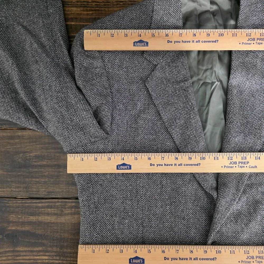 Cambridge Classics Men's Tweed Sport Coat Blazer Gray Herringbone Wool Size 40R‎